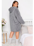 Robe À Capuche Ample avec Poches pour Femme Grande Taille | Idéale pour L’Automne Et L’Hiver