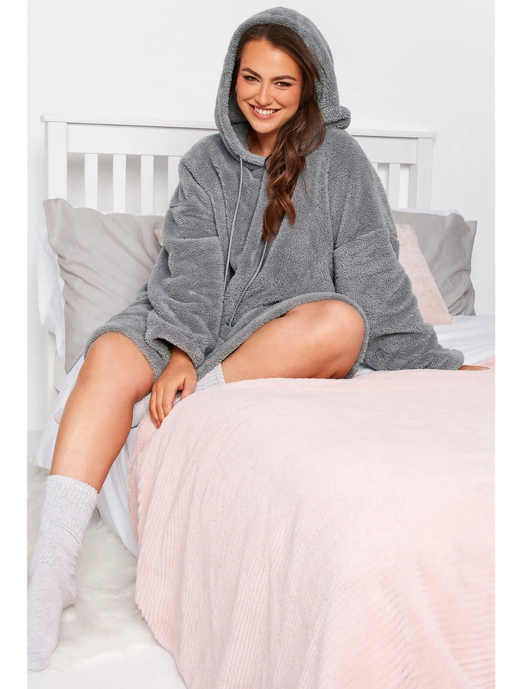 Robe À Capuche Ample avec Poches pour Femme Grande Taille | Idéale pour L’Automne Et L’Hiver