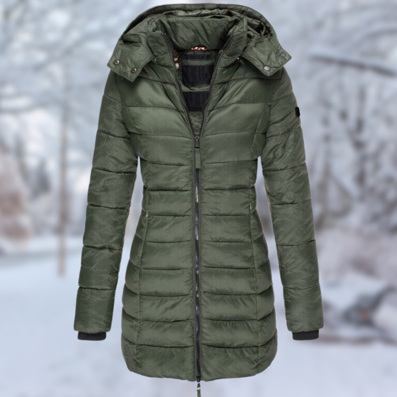 Manteau d’Hiver Mi-Long avec Fermeture à Boutons pour Femme | Idéal pour la Saison Froide