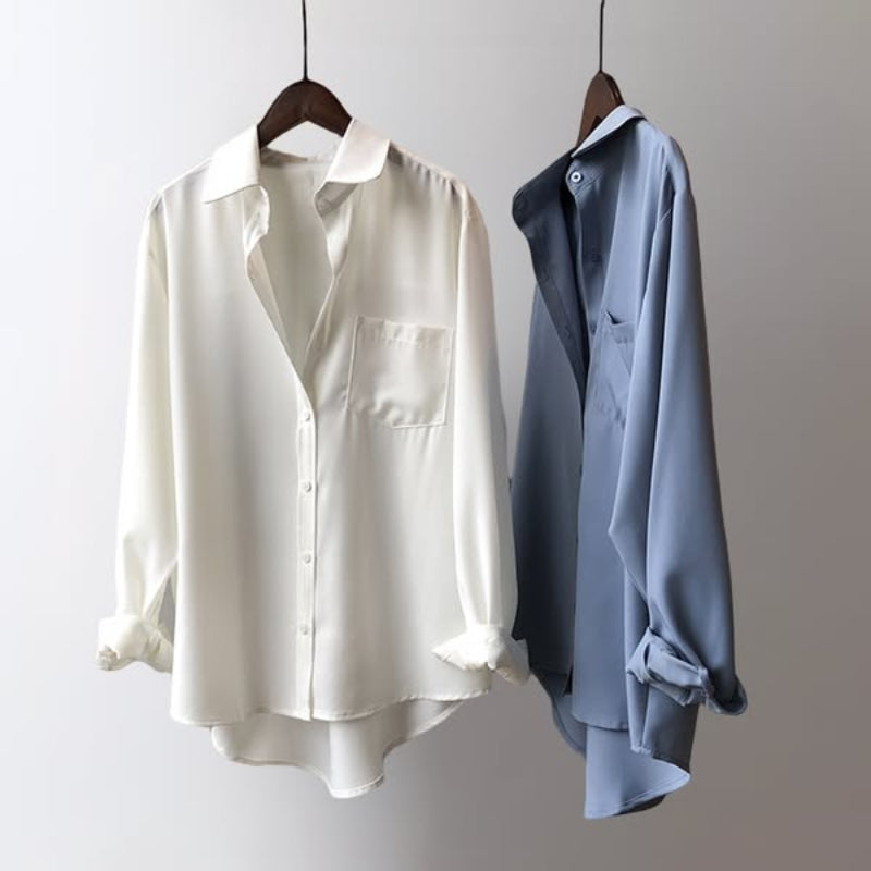 Chemise à Manches Longues avec Poche Frontale pour Femme | Idéale pour un Usage Quotidien