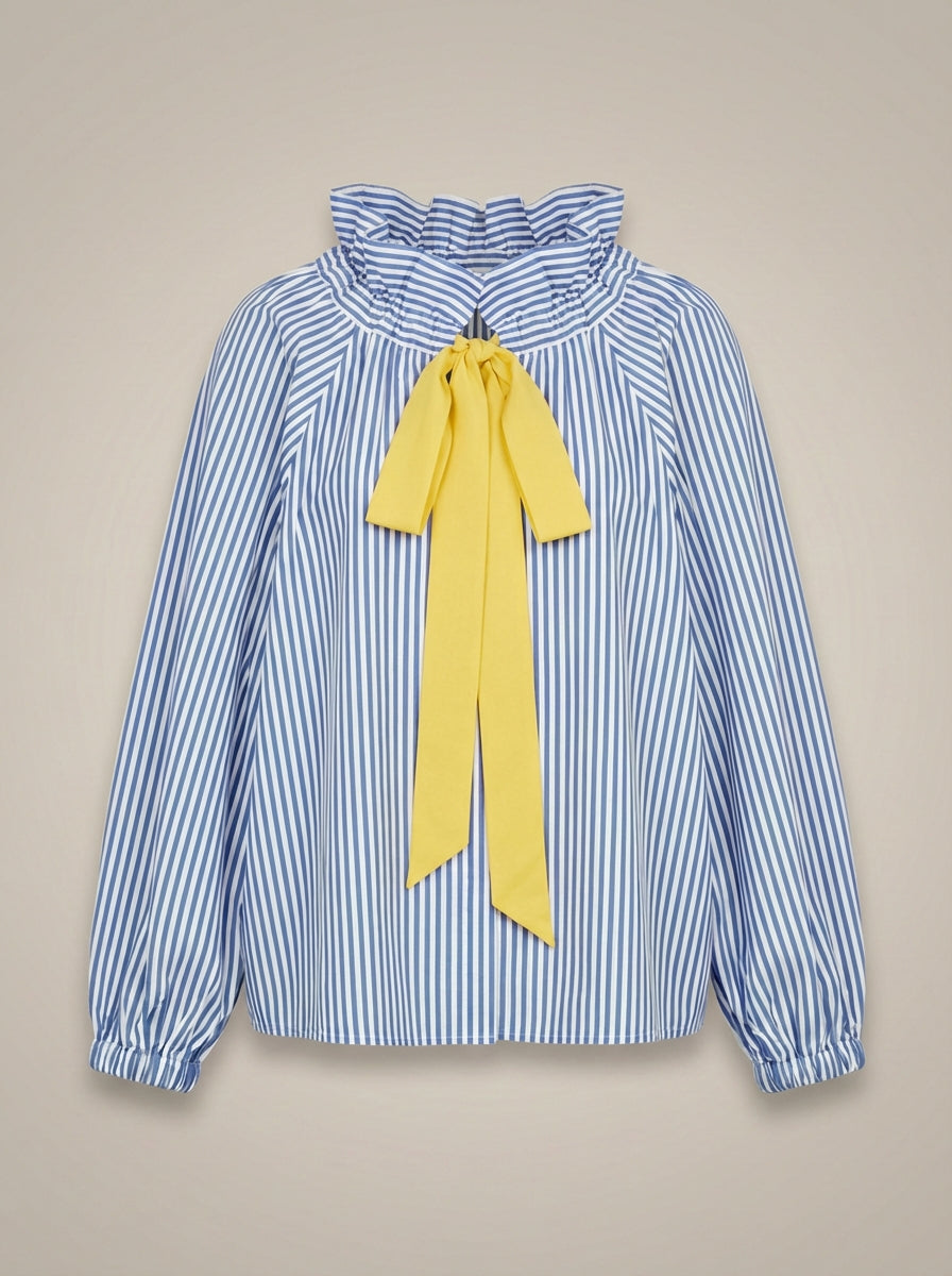 Blouse Ajustée Avec Motif Carreaux Et Nœud Pour Femme | Idéale Pour Usage Quotidien Et Travail