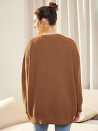 Cardigan Relaxé à Col V avec Boutons pour Femme | Idéal pour le Quotidien et la Superposition
