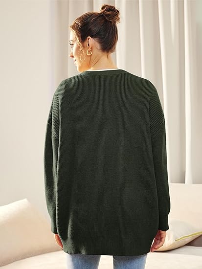 Cardigan Relaxé à Col V avec Boutons pour Femme | Idéal pour le Quotidien et la Superposition