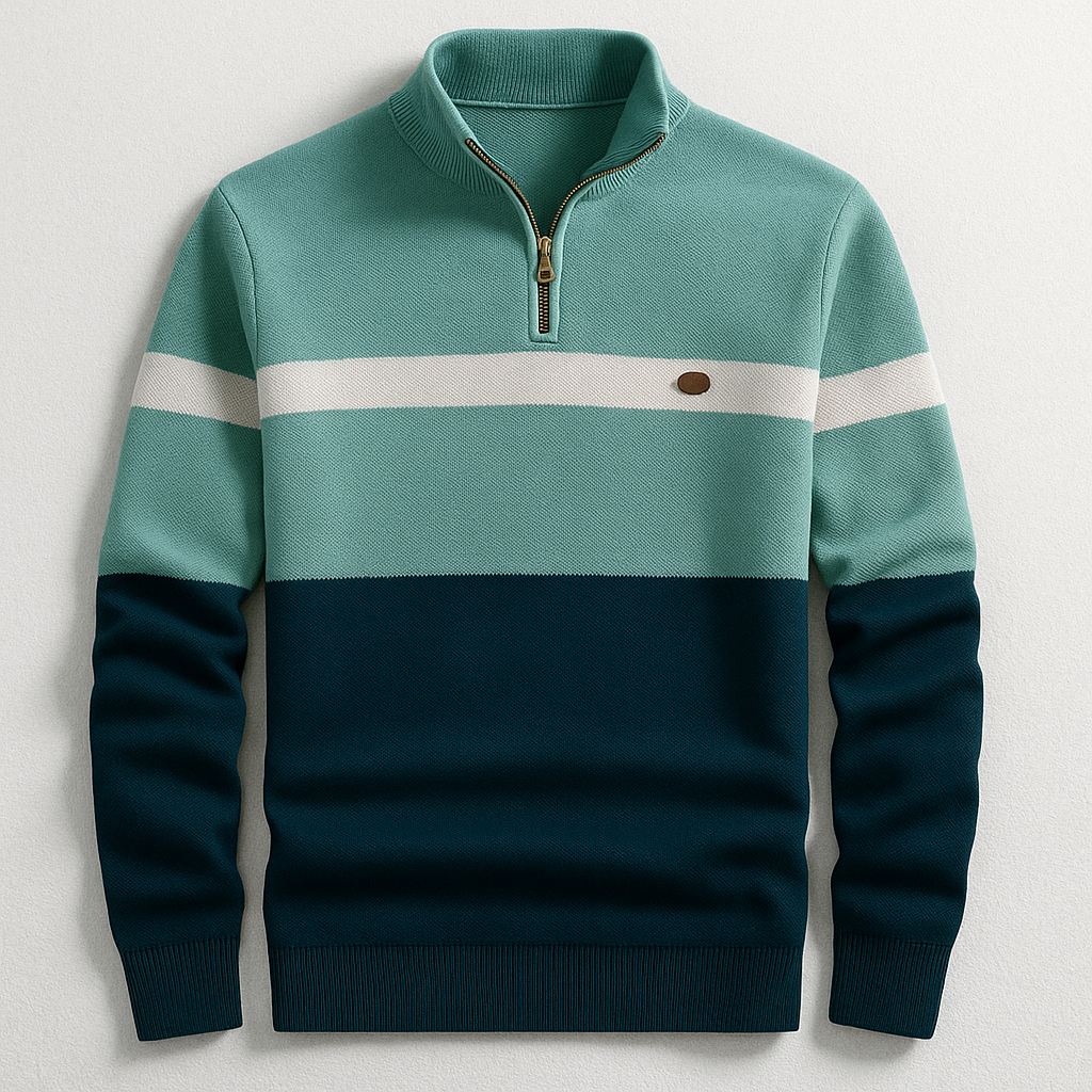 Pull À Quart De Fermeture Éclair Avec Coupe Ajustée Pour Hommes | Idéal Pour Le Printemps Et L’Automne