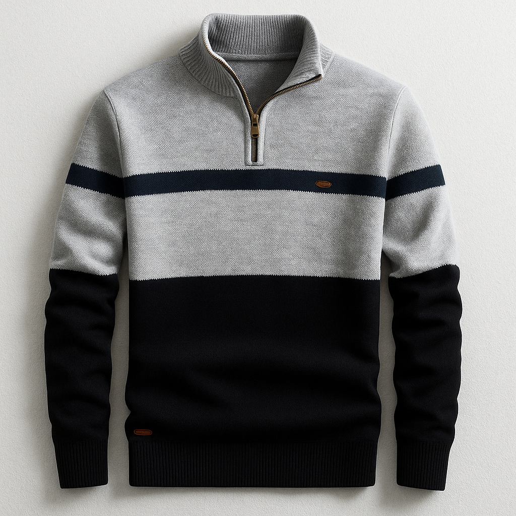 Pull À Quart De Fermeture Éclair Avec Coupe Ajustée Pour Hommes | Idéal Pour Le Printemps Et L’Automne
