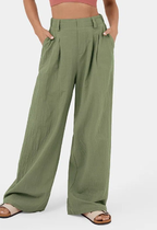 Pantalon Ajusté À Jambe Large Pour Femme | Idéal Pour Bureau Et Sorties Décontractées