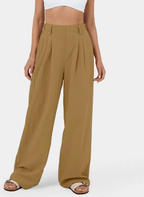 Pantalon Ajusté À Jambe Large Pour Femme | Idéal Pour Bureau Et Sorties Décontractées