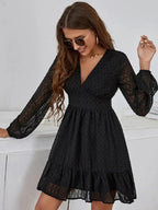 Robe Coupe et flare à Pois avec Coupe Sportive pour Femme | Idéale pour les Sorties ou les Occasions Décontractées