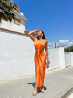 Robe Maxi Plissée Avec Coupe Longue Pour Femme | Idéale Pour Événements Formels Et Soirées