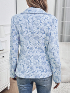 Blazer Slim à Imprimé Floral Pastel avec Bouton Doré pour Femmes | Ideal for Mi-Saison et Usage Quotidien