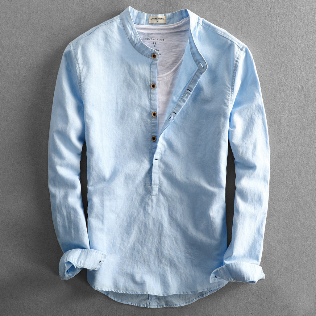Chemise En Lin À Col Classique Pour Homme | Idéal Pour Été