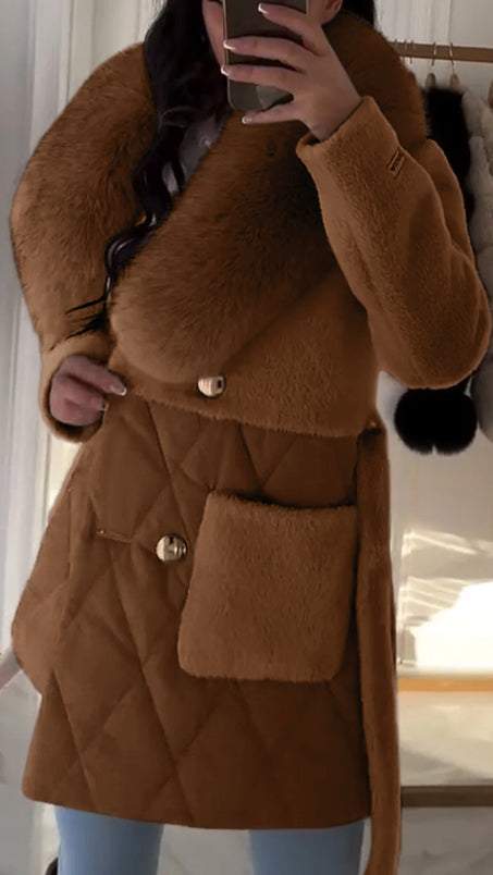 Manteau Avec Col Imitation Fourrure Pour Femme | Idéal Pour La Saison Hivernale