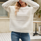 Pull à Col Rond avec Coupe Droite pour Femme | Idéal pour Saison Hivernale