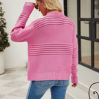 Pull à Col Rond avec Coupe Droite pour Femme | Idéal pour Saison Hivernale