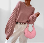 Pull À Col Rond avec Coupe Classique pour Femme | Idéal pour La Saison Automne