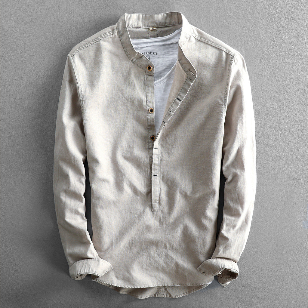 Chemise En Lin À Col Classique Pour Homme | Idéal Pour Été