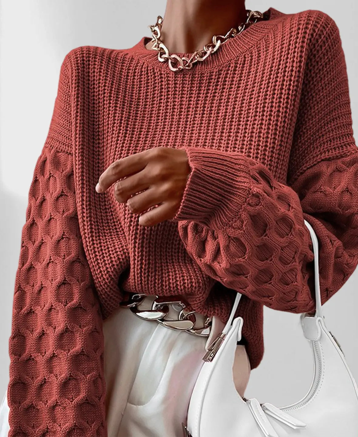 Pull À Col Rond avec Coupe Classique pour Femme | Idéal pour La Saison Automne