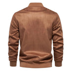 Bomber en Suède pour Hommes avec Fermeture Zippée et Poches Multiples | Idéal pour Tenues Quotidiennes