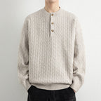 Pull Henley À Motif torsadé Pour Homme | Idéal Pour Les Saisons Automne-Hiver