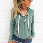 Sweat À Capuche À Lacets avec Col En V pour Adultes | Idéal pour Le Printemps Et L’Automne
