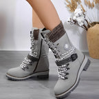 Bottes De Neige Avec Laçage Et Semelle Antidérapante Pour Femmes | Idéales Pour L’hiver