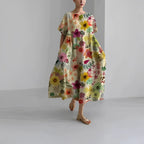 Robe Imprimée à Fleurs pour Femme avec Coupe Droite | Idéale pour l’Été