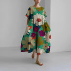 Robe Imprimée à Fleurs pour Femme avec Coupe Droite | Idéale pour l’Été