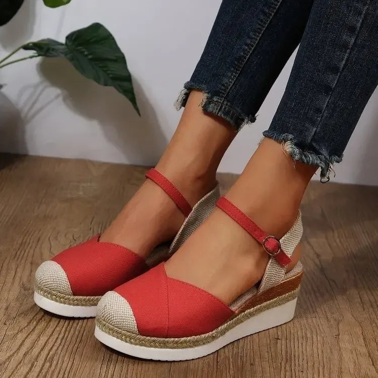 Sandales à Plateforme Espadrille avec Bride à la Cheville pour Femme | Idéales pour l'Été
