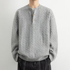 Pull Henley À Motif torsadé Pour Homme | Idéal Pour Les Saisons Automne-Hiver