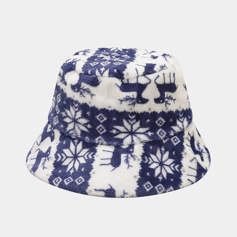 Chapeau Bob À Motif Wapiti Et Flocon pour Adulte | Idéal pour Les Fêtes De Fin D’Année