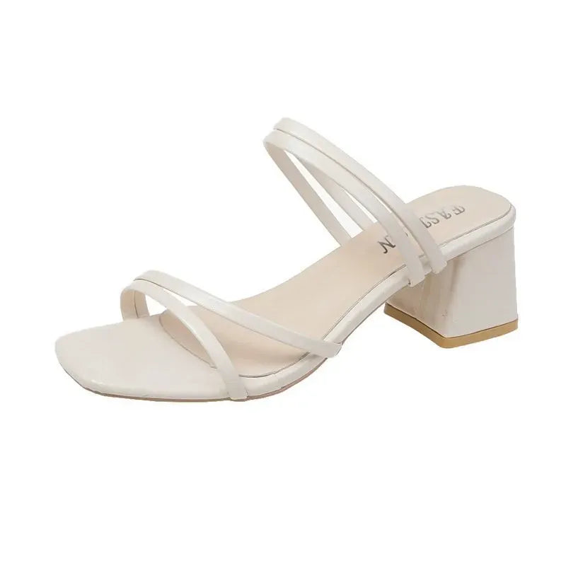 Sandales à Talon Moyen avec Brides Multiples pour Femme | Idéales pour les Occasions Spéciales