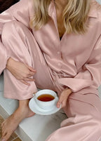 Ensemble Deux Pièces À Coupe Ample avec Chemise À Manches Longues pour Femmes | Idéal pour La Détente Ou Les Sorties Décontractées
