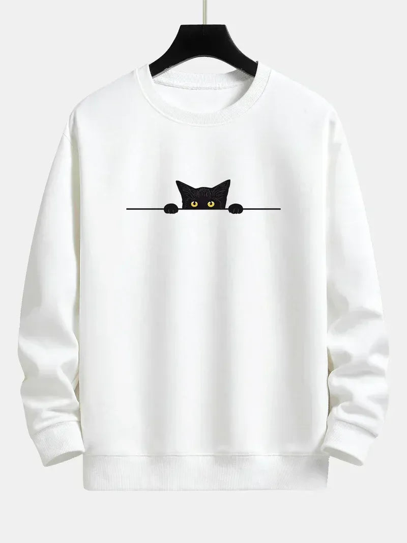 Sweatshirt À Imprimé Chat Pour Homme | Idéal Pour Une Utilisation Quotidienne