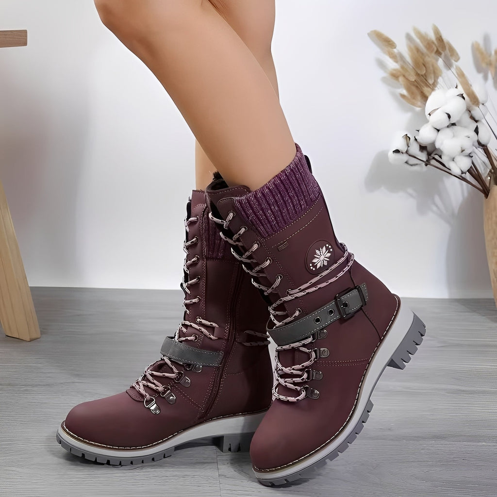 Bottes De Neige Avec Laçage Et Semelle Antidérapante Pour Femmes | Idéales Pour L’hiver