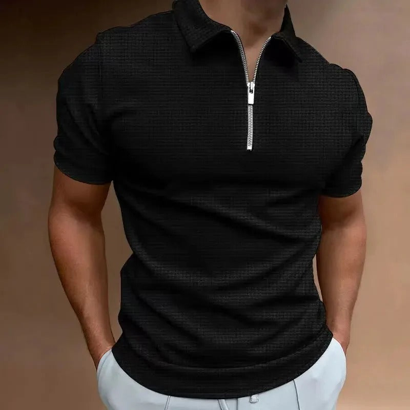 Polo Zippé À Manches Courtes En Grandes Tailles Pour Homme | Idéal Pour L'Été Et Les Activités Quotidiennes