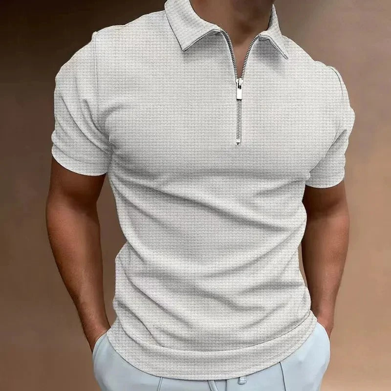 Polo Zippé À Manches Courtes En Grandes Tailles Pour Homme | Idéal Pour L'Été Et Les Activités Quotidiennes