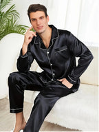 Ensemble Deux Pièces de Pyjama avec Chemise à Col Revers et Pantalon pour Homme | Idéal pour Un Usage Quotidien