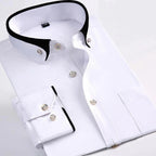 Chemise à Manches Longues avec Col Rabattu pour Homme | Idéale pour le Travail ou les Occasions Formelles