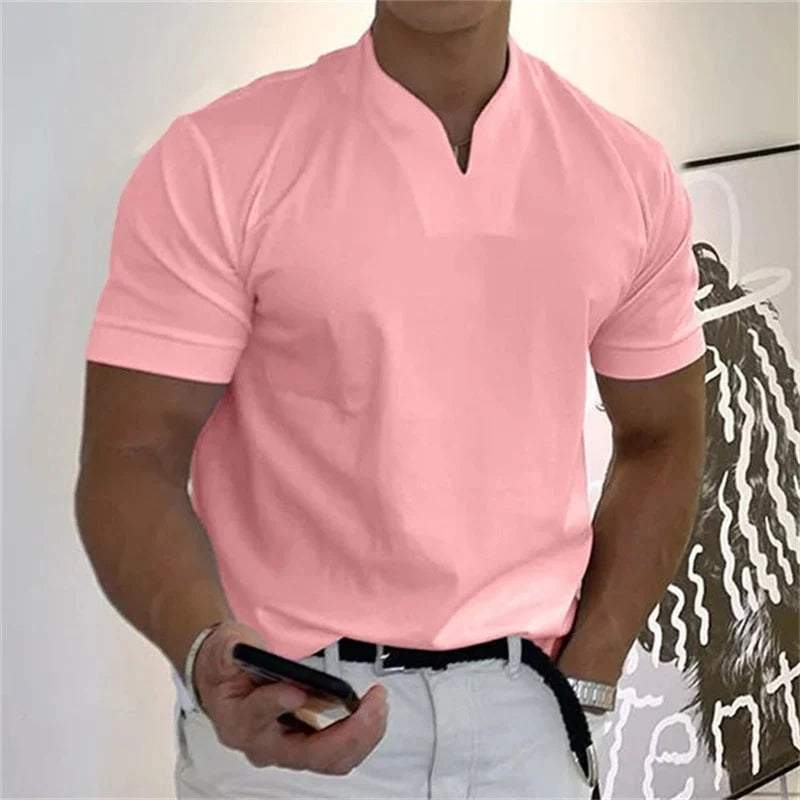 T-Shirt De Sport À Manches Courtes Avec Col En V Pour Homme | Idéal Pour Le Sport Et Les Activités Quotidiennes