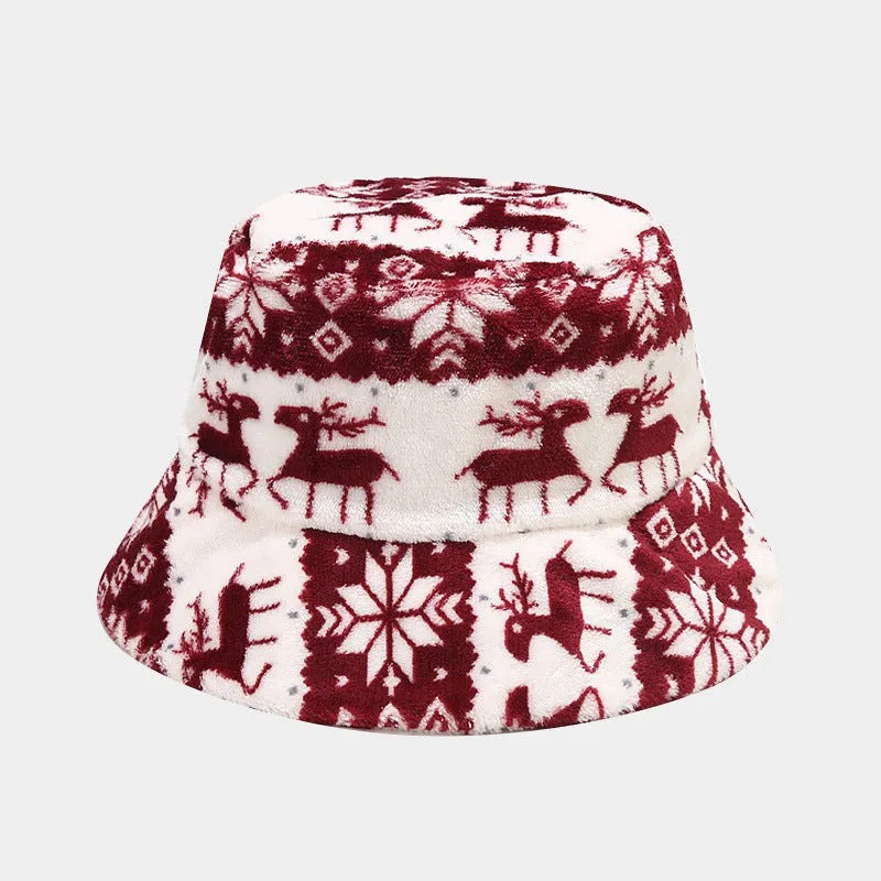 Chapeau Bob À Motif Wapiti Et Flocon pour Adulte | Idéal pour Les Fêtes De Fin D’Année