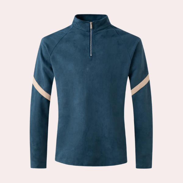 Pull À Col Zippé Avec Manches Rayées Pour Homme | Idéal Pour Les Saisons Automne-Hiver
