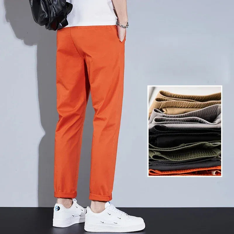 Pantalon Décontracté Droit pour Homme avec Taille Élastique | Idéal pour le Bureau et les Activités Quotidiennes