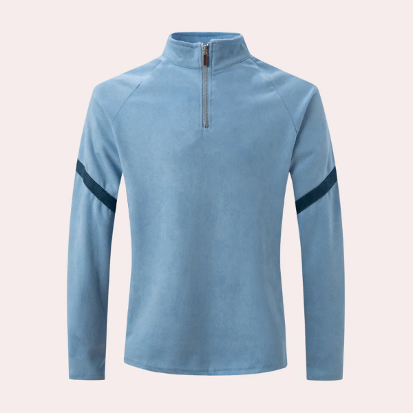 Pull À Col Zippé Avec Manches Rayées Pour Homme | Idéal Pour Les Saisons Automne-Hiver