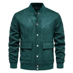 Bomber en Suède pour Hommes avec Fermeture Zippée et Poches Multiples | Idéal pour Tenues Quotidiennes