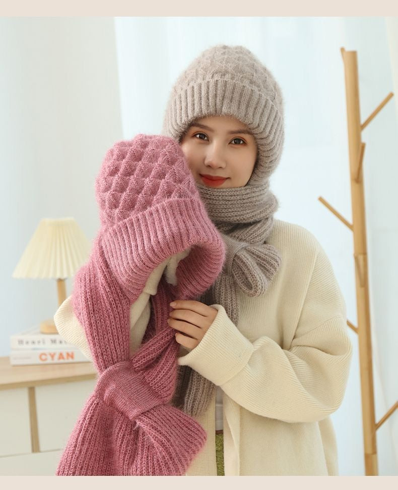Bonnet avec Écharpe Intégrée pour Adultes | Idéal pour L’Hiver