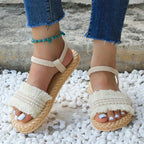 Sandales à Franges avec Semelle Tressée pour Femme | Idéales pour l'Été