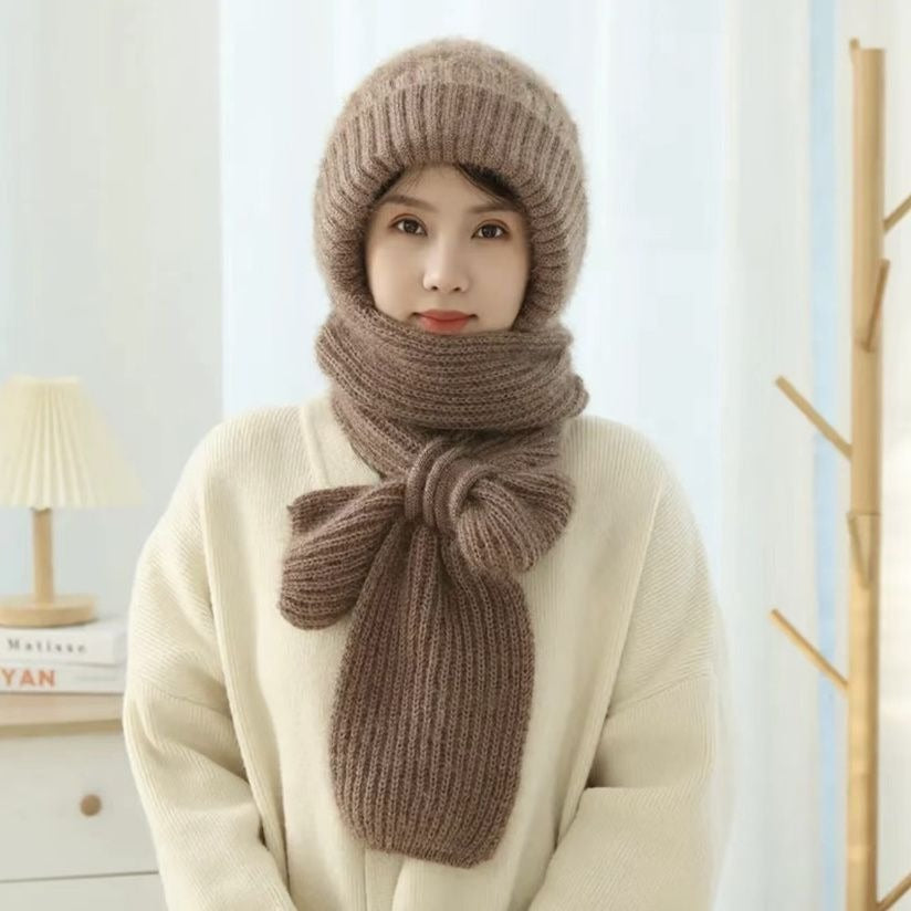 Bonnet avec Écharpe Intégrée pour Adultes | Idéal pour L’Hiver