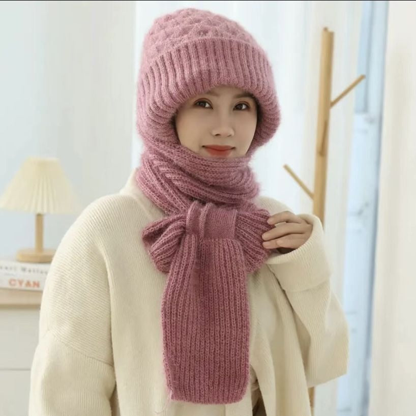 Bonnet avec Écharpe Intégrée pour Adultes | Idéal pour L’Hiver