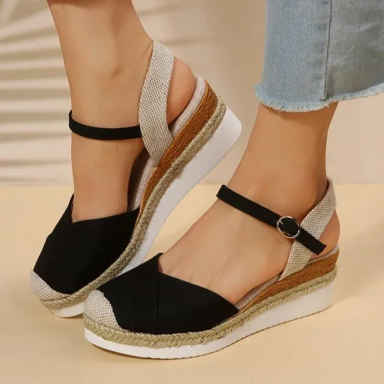Sandales à Plateforme Espadrille avec Bride à la Cheville pour Femme | Idéales pour l'Été