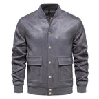 Bomber en Suède pour Hommes avec Fermeture Zippée et Poches Multiples | Idéal pour Tenues Quotidiennes